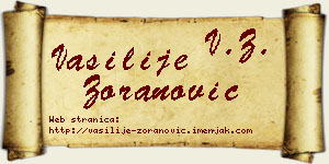 Vasilije Zoranović vizit kartica